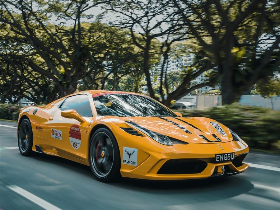 A racing car on a circuit